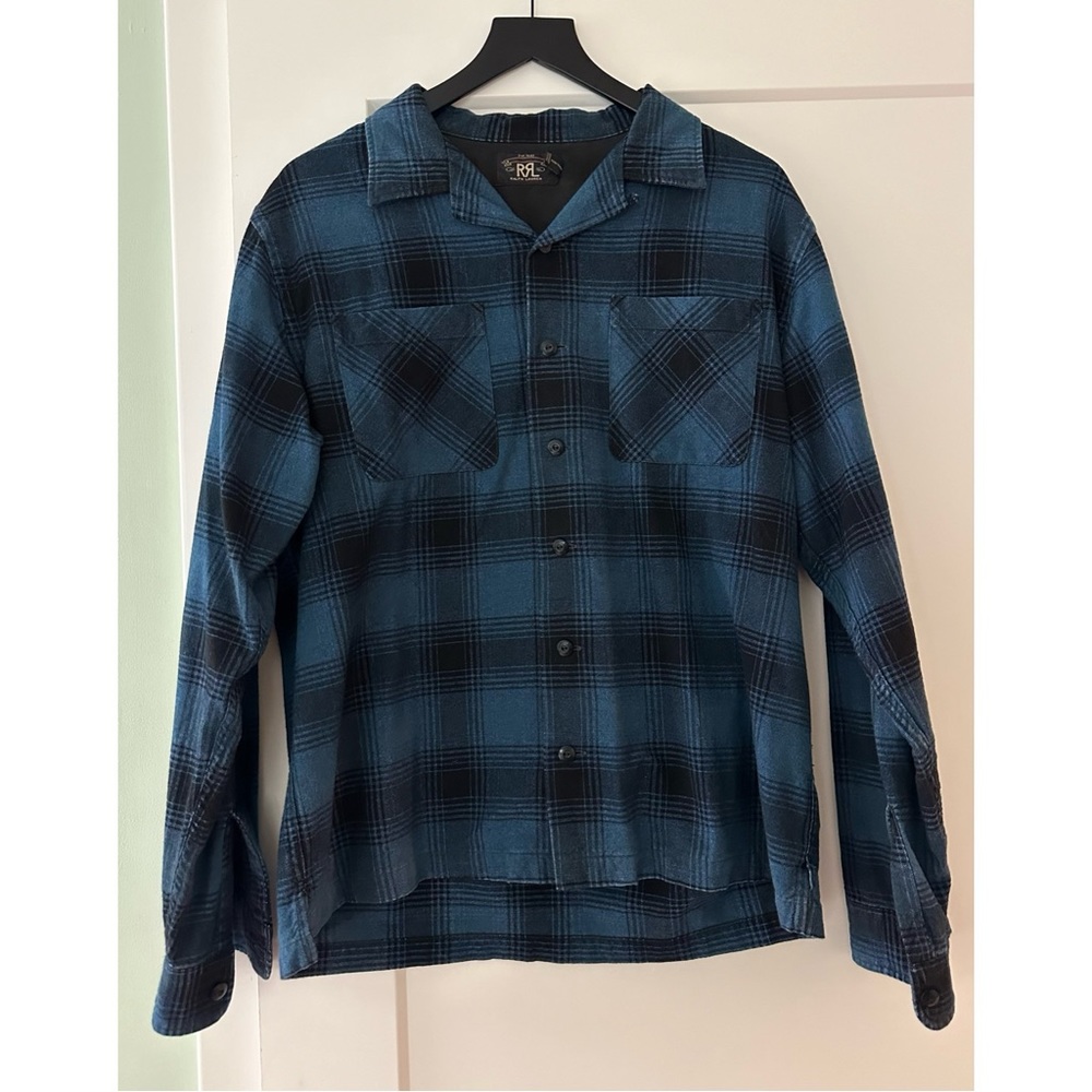 Double RL Ralph Lauren Blue Plaid Button Down